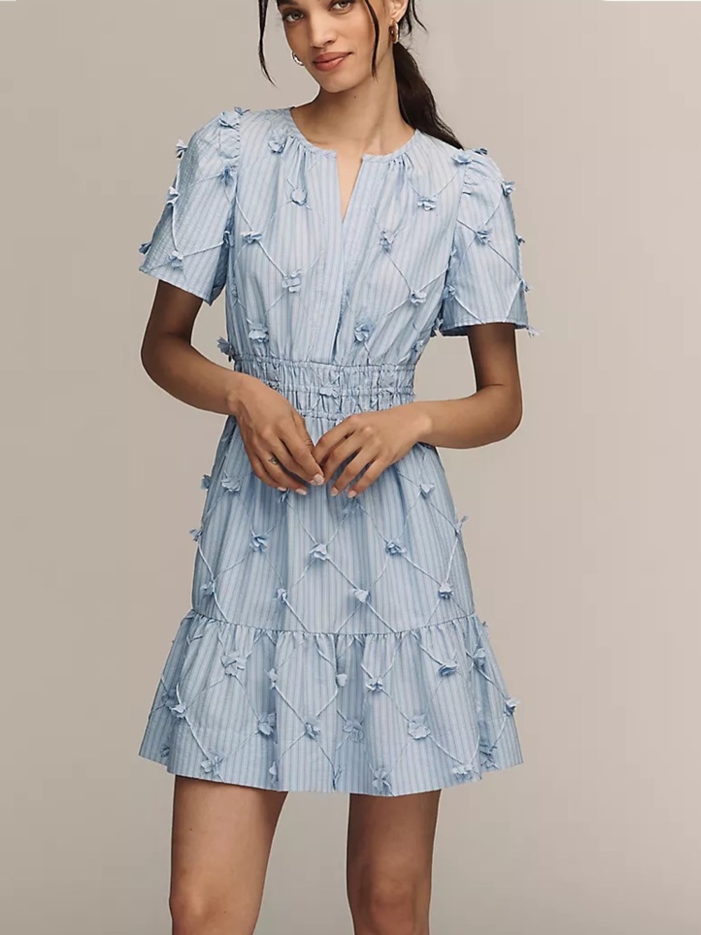 Anthropologie Somerset 3D Floral Mini Dress
